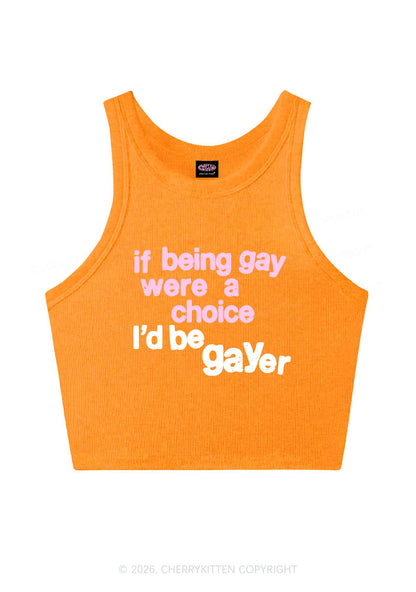 I Would Be Gayer Pride Y2K Crop Tank Top Cherrykitten