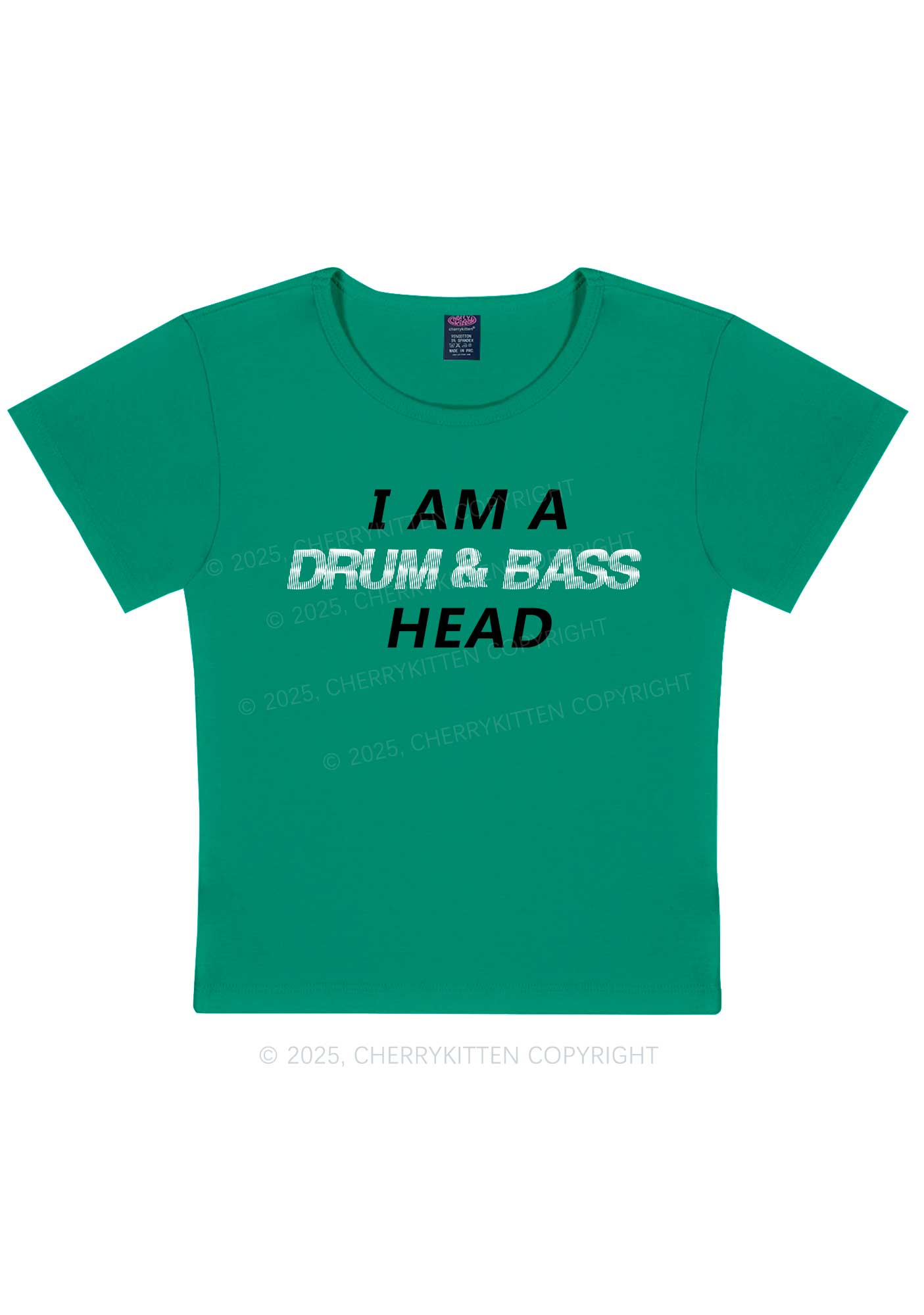 Drum Bass Head Y2K Baby Tee Cherrykitten