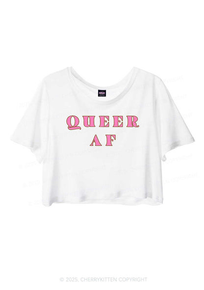 Queer AF Pride Y2K Sheer Crop Tee Cherrykitten