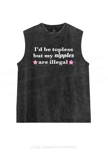 Nixxles Are Illegal Y2K Washed Muscle Tank Cherrykitten