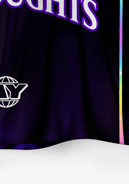 Purple Suffer From Gay Thoughts Pride Y2K Crop Sport Jersey Shirts Cherrykitten