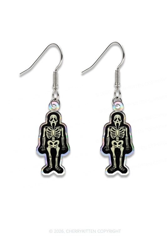 Halloween Skeleton Y2K Acrylic Earrings Cherrykitten
