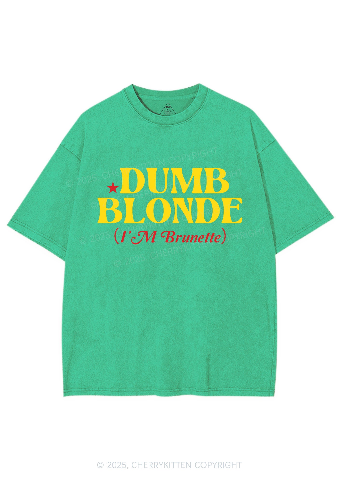Dumb Blonde Brunette Y2K Shirts Washed Tee Cherrykitten