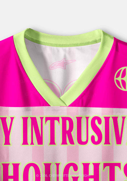 My Intrusive Thoughts Are Gay Pride Y2K Crop Sport Jersey Shirts Cherrykitten