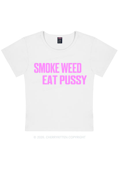 Smoke Wxxd Eat Puxxy Y2K Baby Tee Cherrykitten