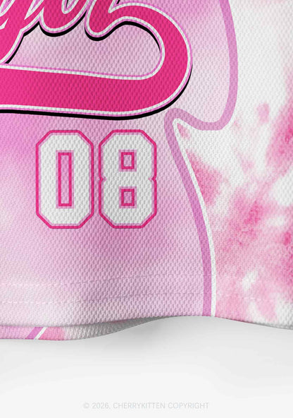 Pink Tie Dye Faggot Pride Y2K Crop Sport Jersey Shirts Cherrykitten