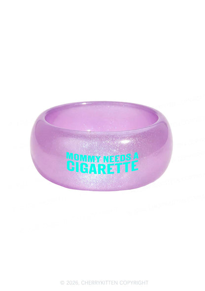 Mommy Needs A Cigarette Y2K Cuff Bangle Cherrykitten