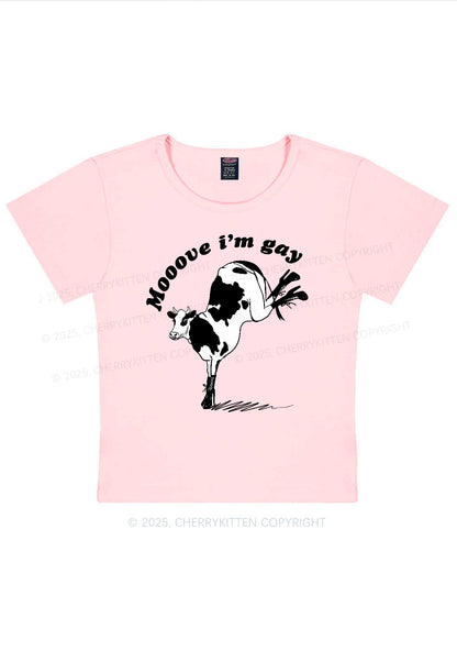 Mooove Im Gay Y2K Baby Tee Cherrykitten