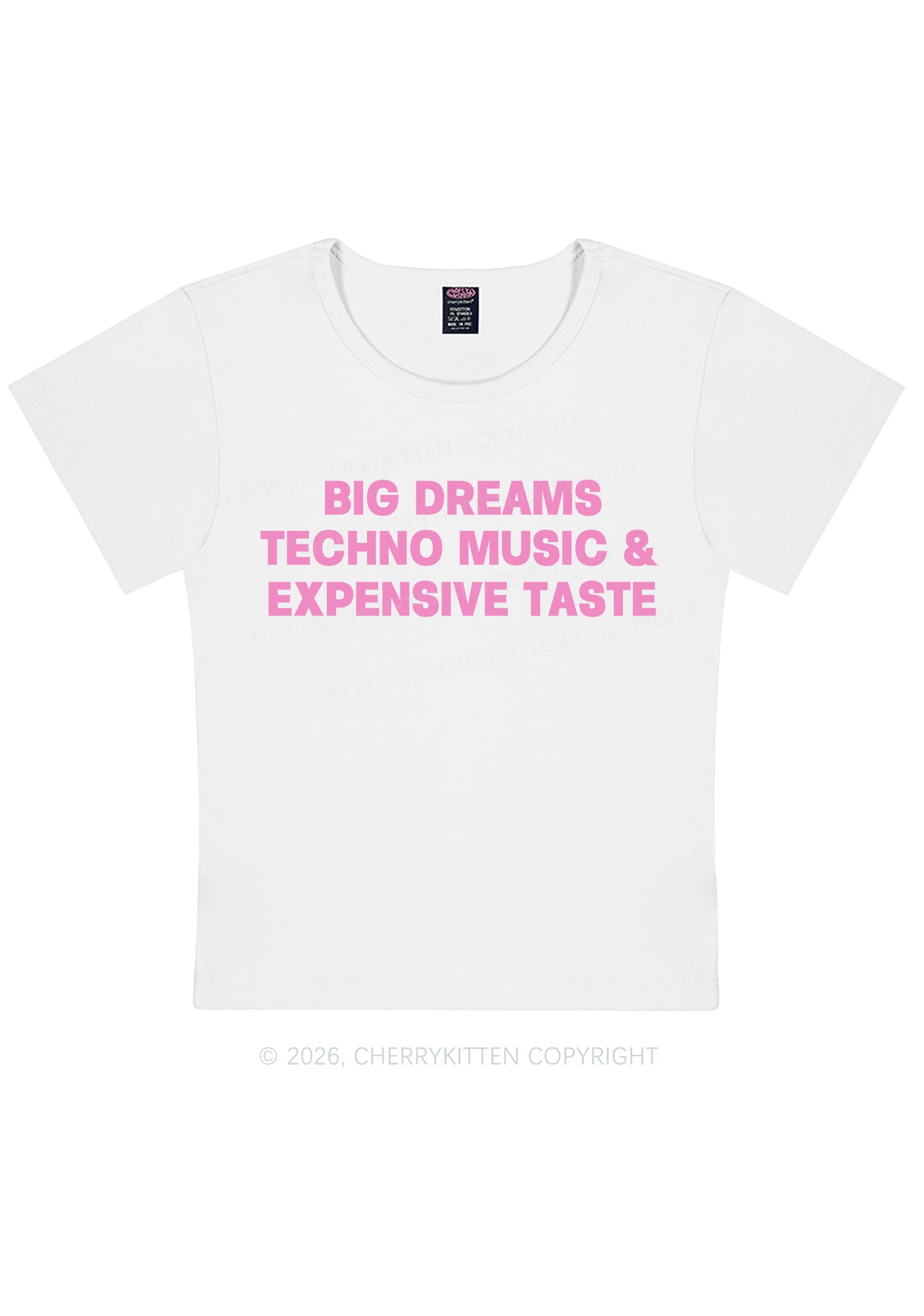 Big Dreams Techno Music Y2K Baby Tee Cherrykitten