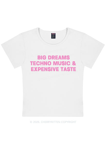 Big Dreams Techno Music Y2K Baby Tee Cherrykitten