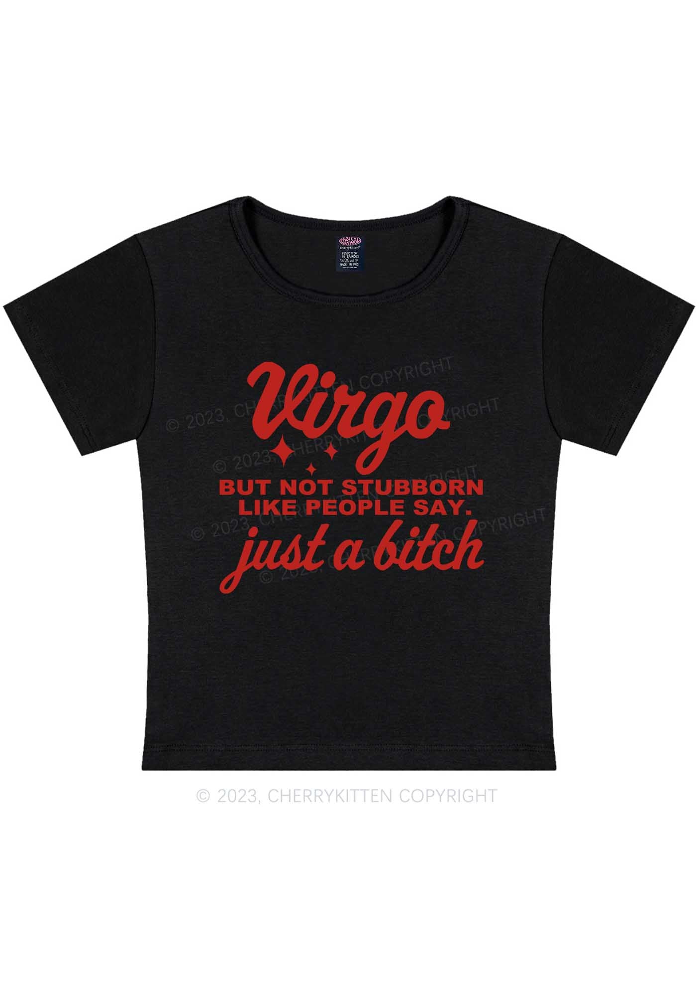 Curvy Virgo Just A Bixxh Y2K Baby Tee Cherrykitten