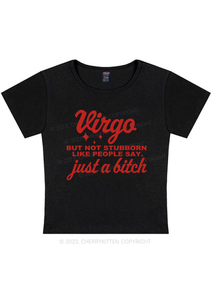 Curvy Virgo Just A Bixxh Y2K Baby Tee Cherrykitten