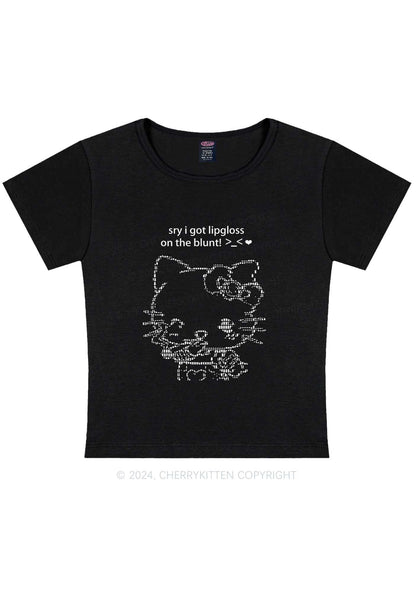 Curvy Sorry About Lipgloss Y2K Baby Tee Cherrykitten