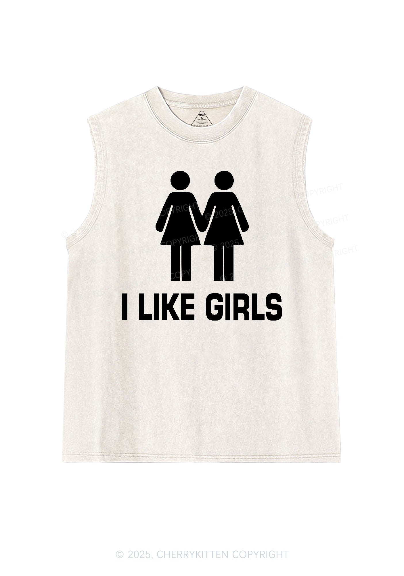 I Like Girls Pride Y2K Washed Muscle Tank Cherrykitten