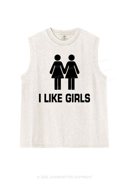 I Like Girls Pride Y2K Washed Muscle Tank Cherrykitten
