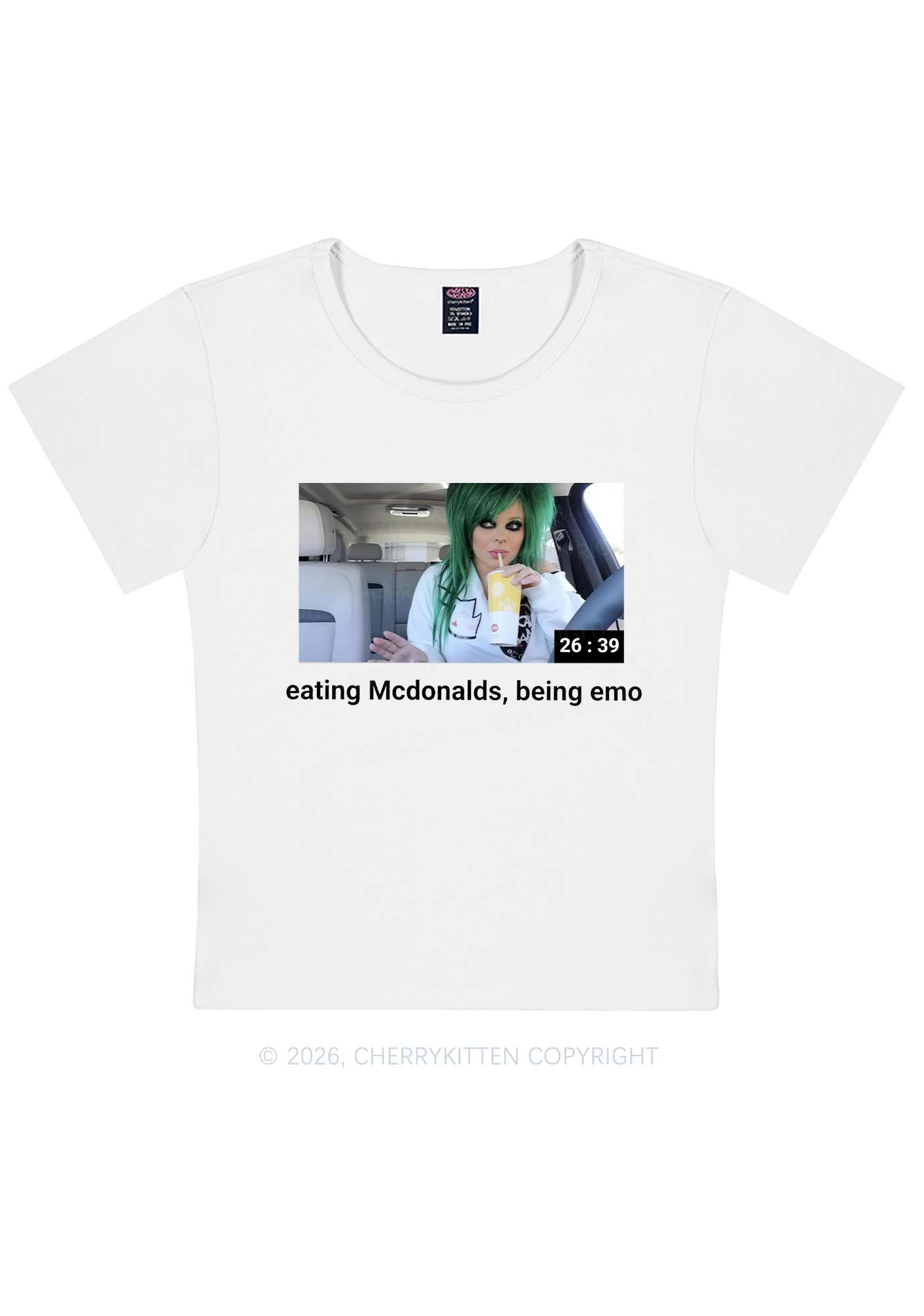 Eating Being Emo Y2K Baby Tee Cherrykitten
