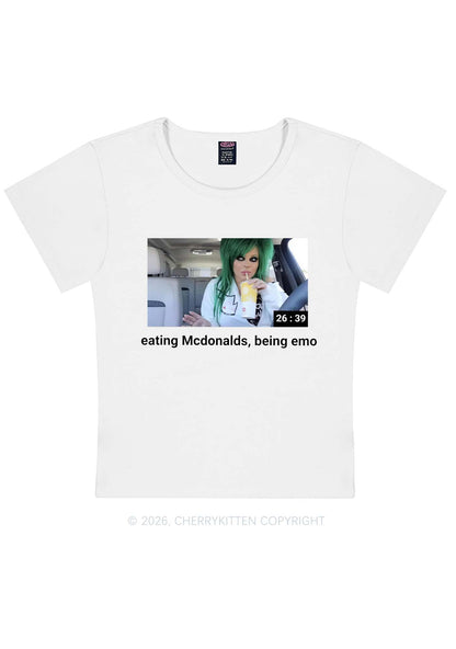 Eating Being Emo Y2K Baby Tee Cherrykitten