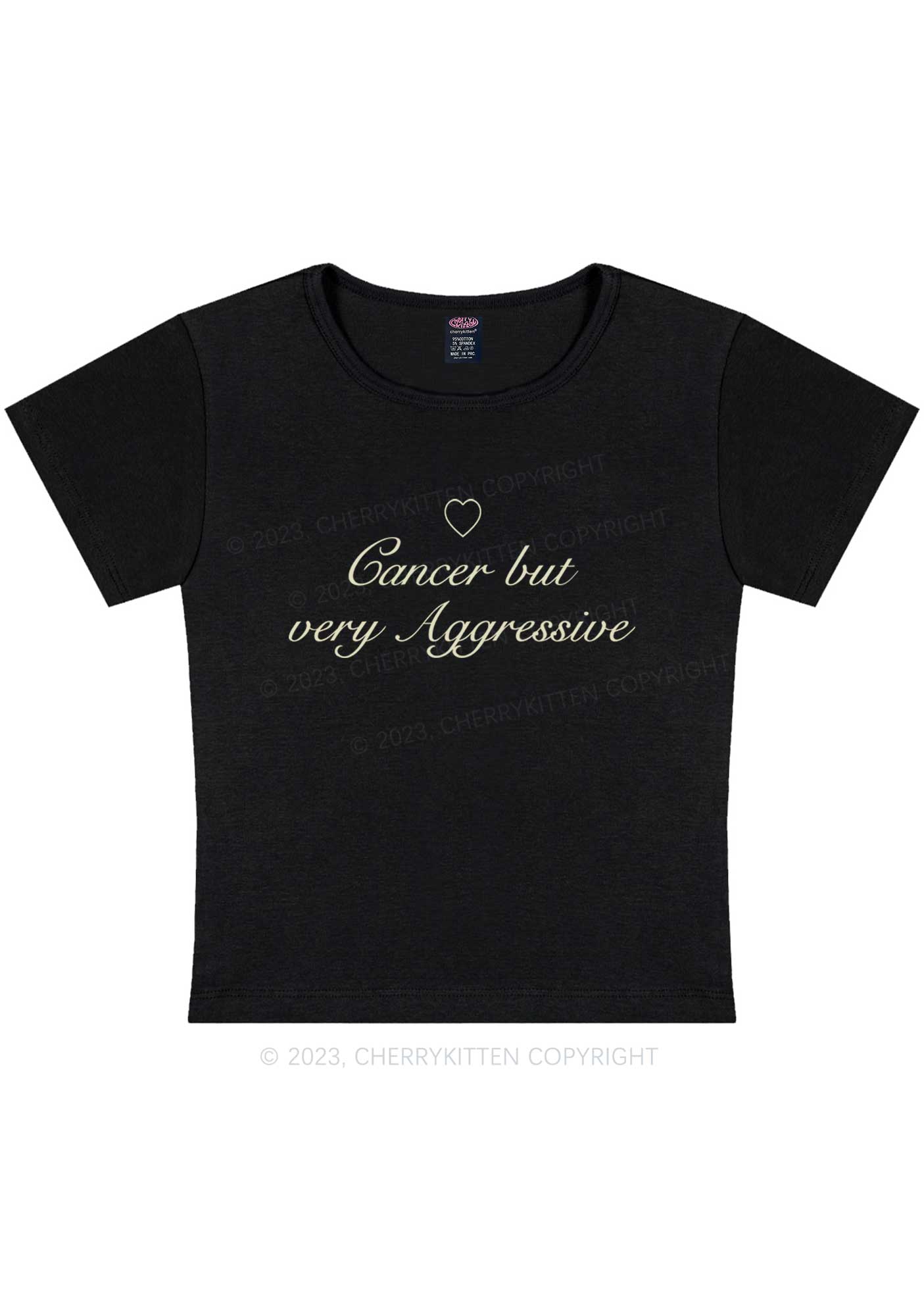 Curvy Cancer But Very Aggressive Y2K Baby Tee Cherrykitten