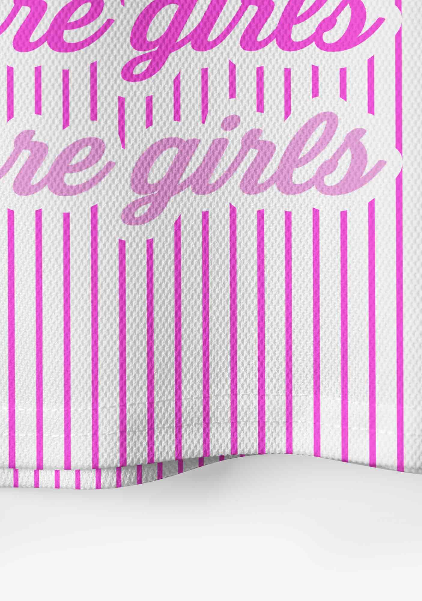 Kiss More Girls Pink Stripes Pride Y2K Crop Sport Jersey Shirts Cherrykitten