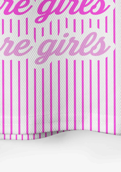 Kiss More Girls Pink Stripes Pride Y2K Crop Sport Jersey Shirts Cherrykitten