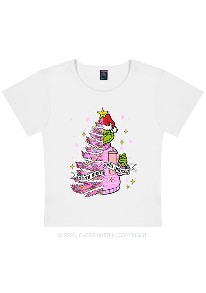 Christmas Sorta Merry Y2K Baby Tee Cherrykitten