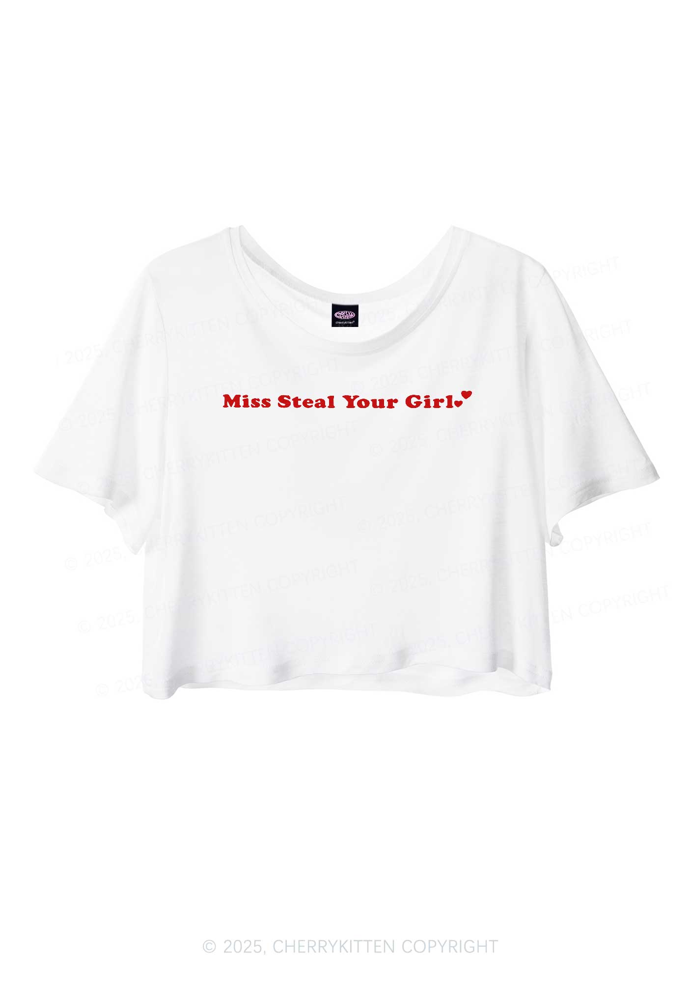 Miss Steal Your Girl Pride Y2K Sheer Crop Tee Cherrykitten