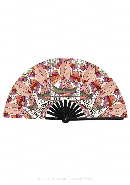 The Lesbian Lovers Pride Y2K Rave Hand Fan Cherrykitten