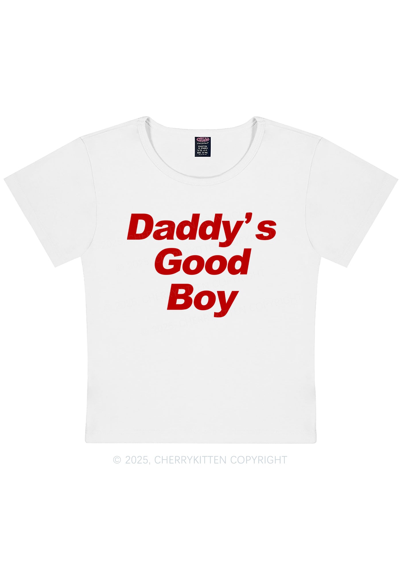 Daddys Good Boy Y2K Baby Tee Cherrykitten