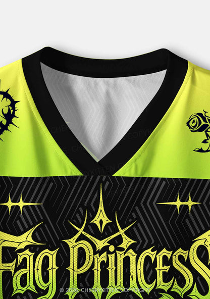 Green Gothic Fag Princess Pride Y2K Crop Sport Jersey Shirts Cherrykitten