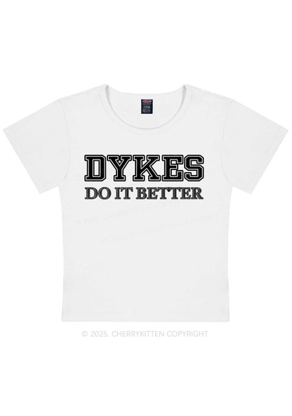 Dykes Do It Better Pride Y2K Baby Tee Cherrykitten