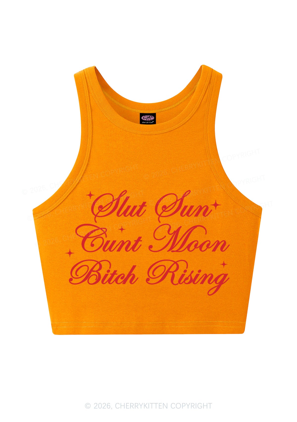 Slxt Sun Cxxt Moon Bxtch Rising Y2K Crop Tank Top Cherrykitten