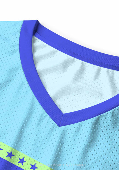 Blue Girl Kisser Pride Y2K Sport Jersey Tank Cherrykitten