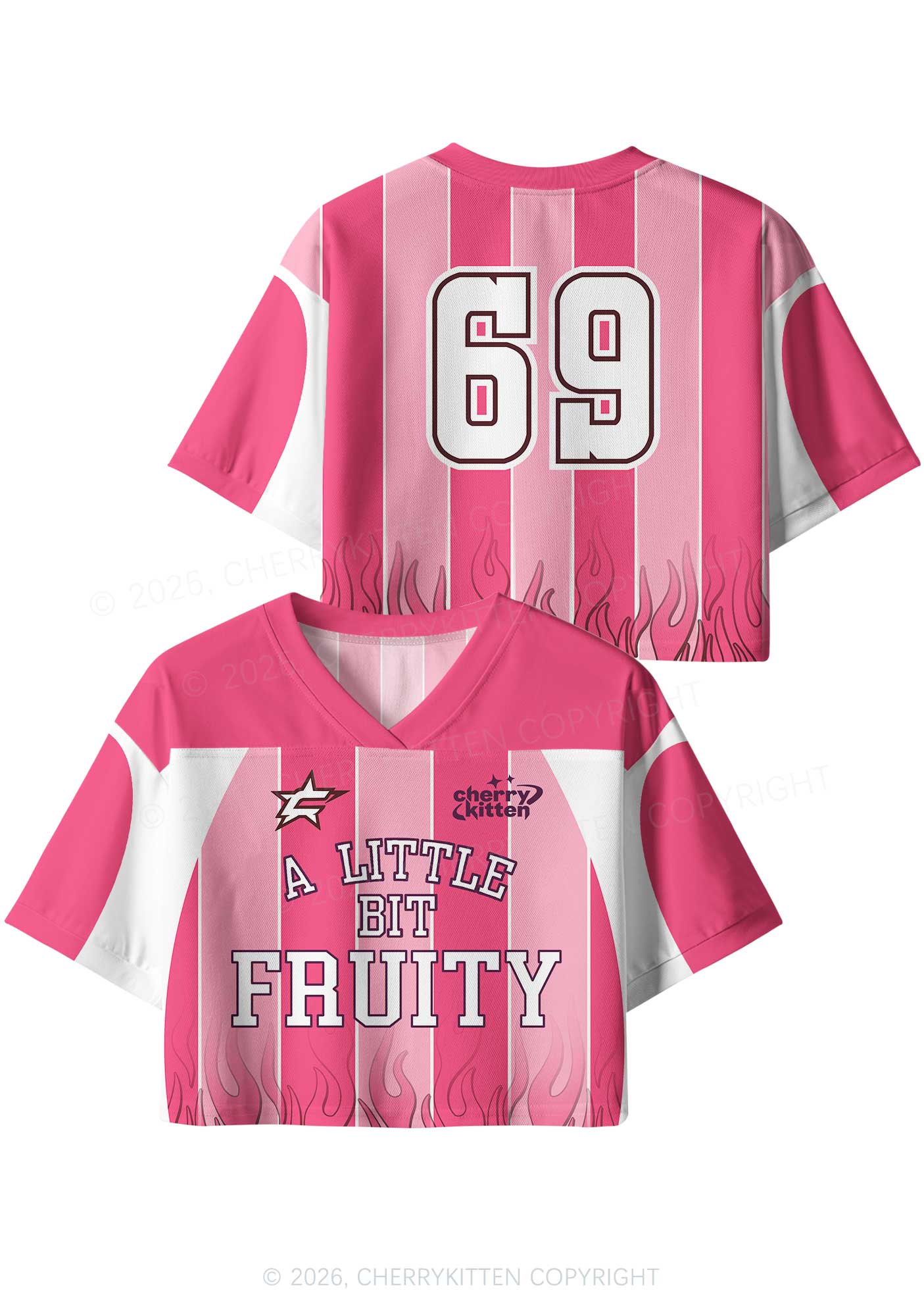 A Little Bit Fruity Pride Y2K Crop Sport Jersey Shirts Cherrykitten