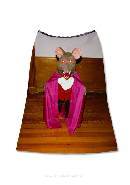 Caped Ratz Y2K Print Midi Skirt Cherrykitten