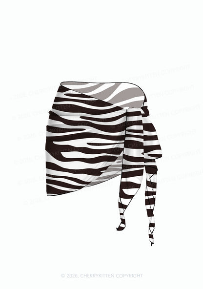 Classic Zebra Stripes Y2K Print Bikini Set Cherrykitten
