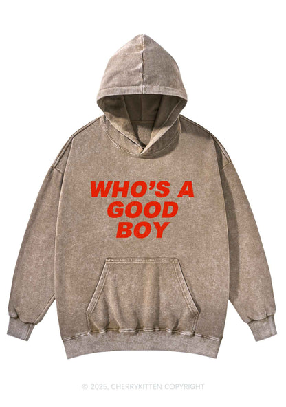 Whos A Good Boy Y2K Washed Hoodie Cherrykitten