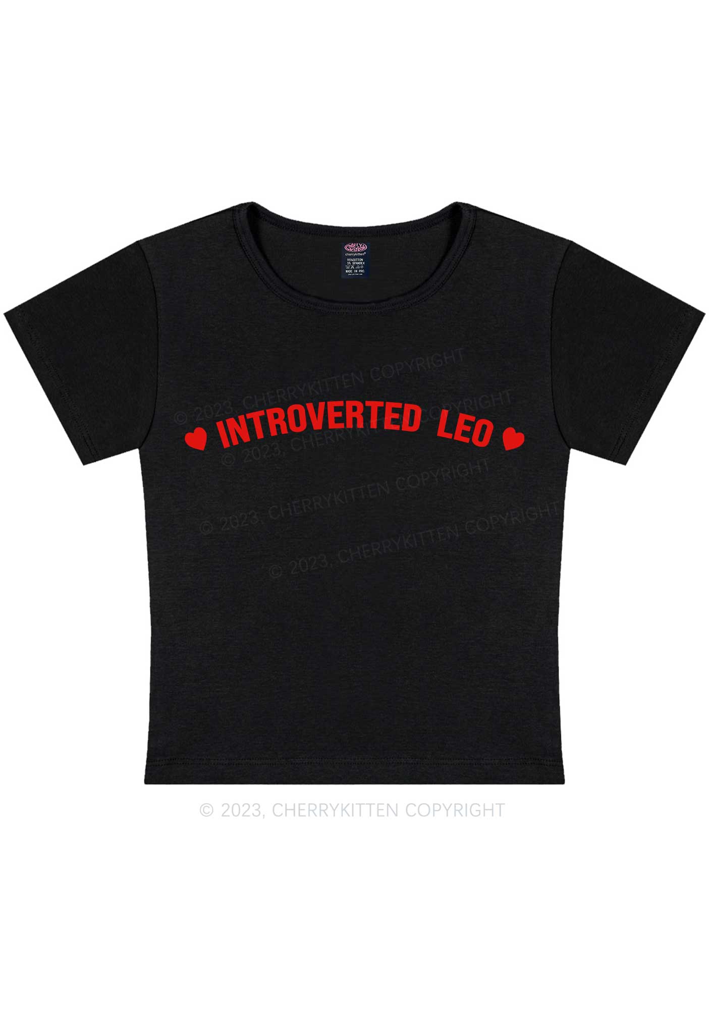 Curvy Introverted Leo Y2K Baby Tee Cherrykitten