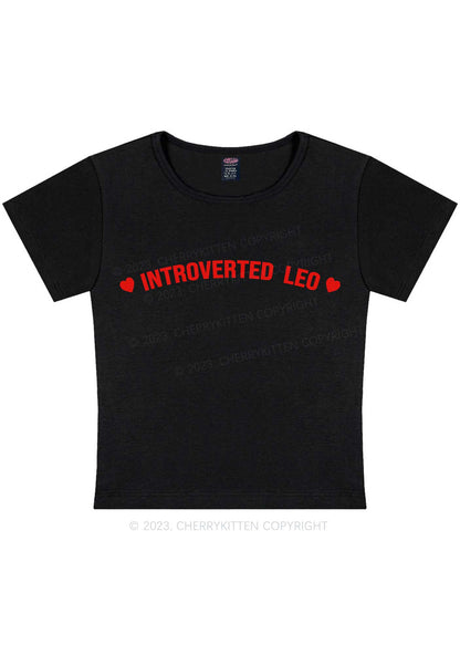 Curvy Introverted Leo Y2K Baby Tee Cherrykitten