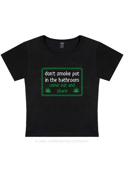 Don't Smoke In Bathroom Y2K Baby Tee Cherrykitten