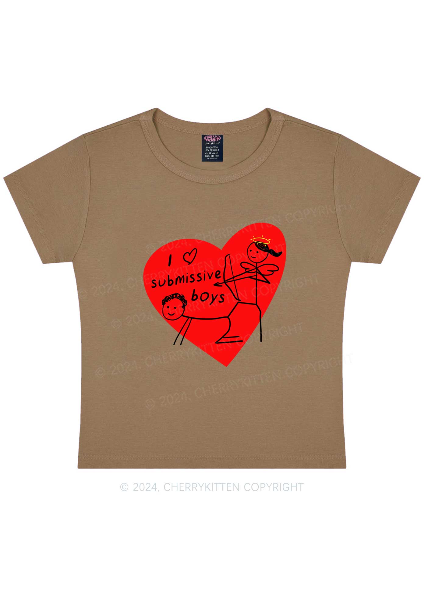 Girl Love S Boys Y2K Valentine's Day Baby Tee Cherrykitten
