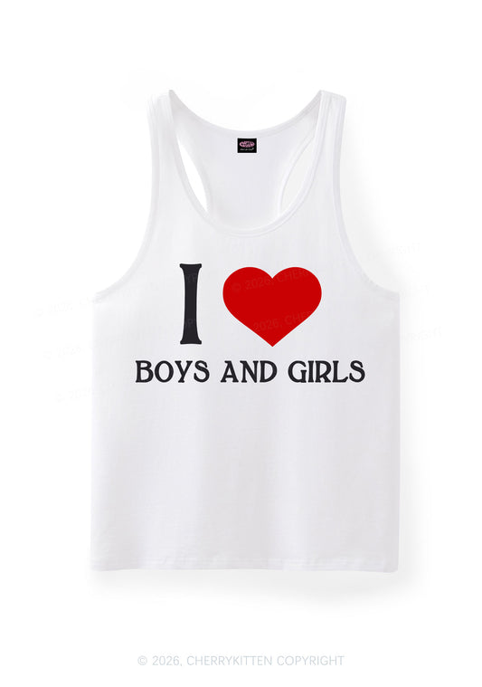 I Love Boys And Girls Pride Y2K Men Racerback Tank Top Cherrykitten