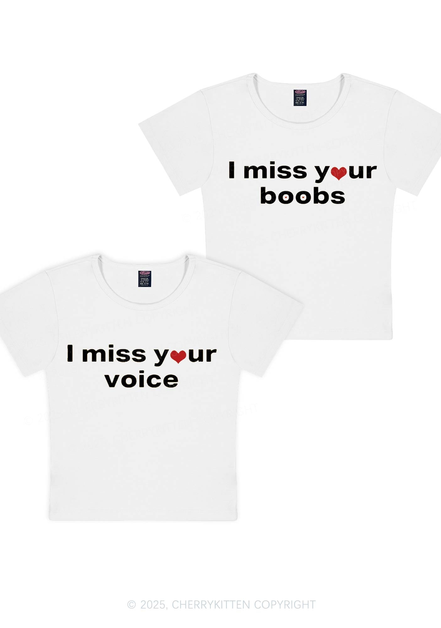 Miss Your Voice Bxxbs Y2K Valentine's Day Baby Tee Cherrykitten