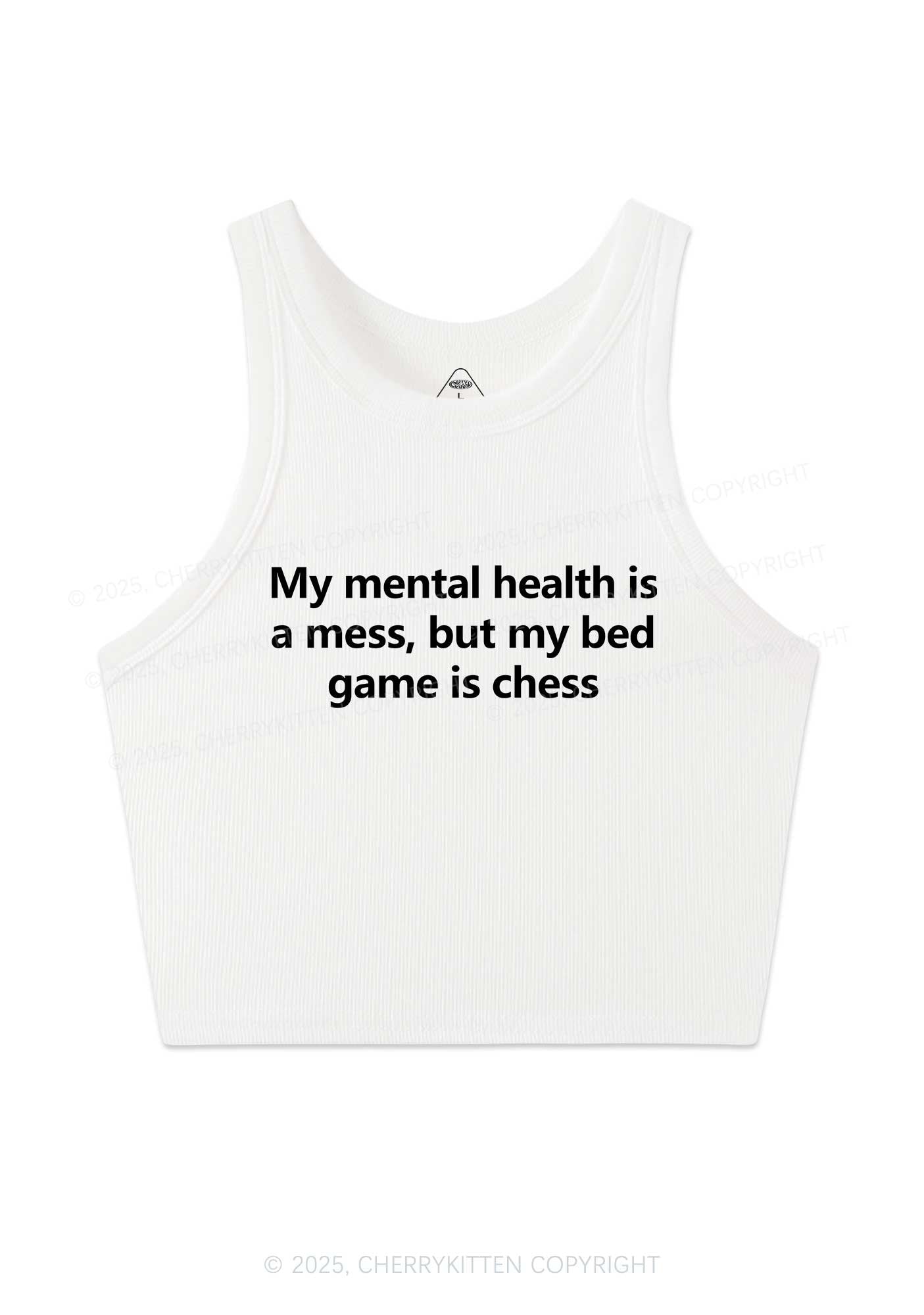 My Mental Health Is Mess Y2K Crop Tank Top Cherrykitten