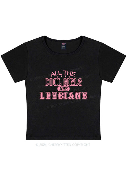 Curvy Cool Girls Are Lesbians Y2K Baby Tee Cherrykitten