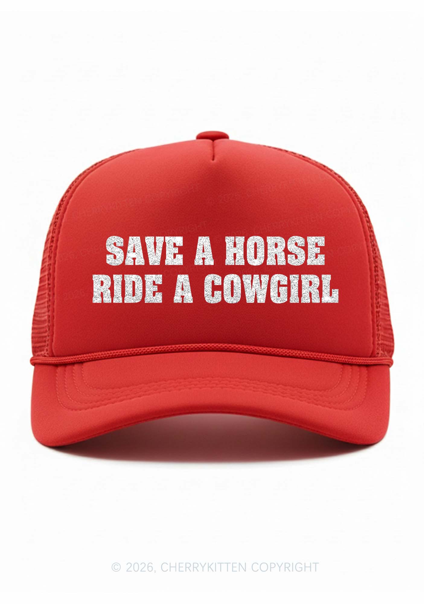 Glitter Ride A Cowgirl Pride Y2K Trucker Hat Cherrykitten
