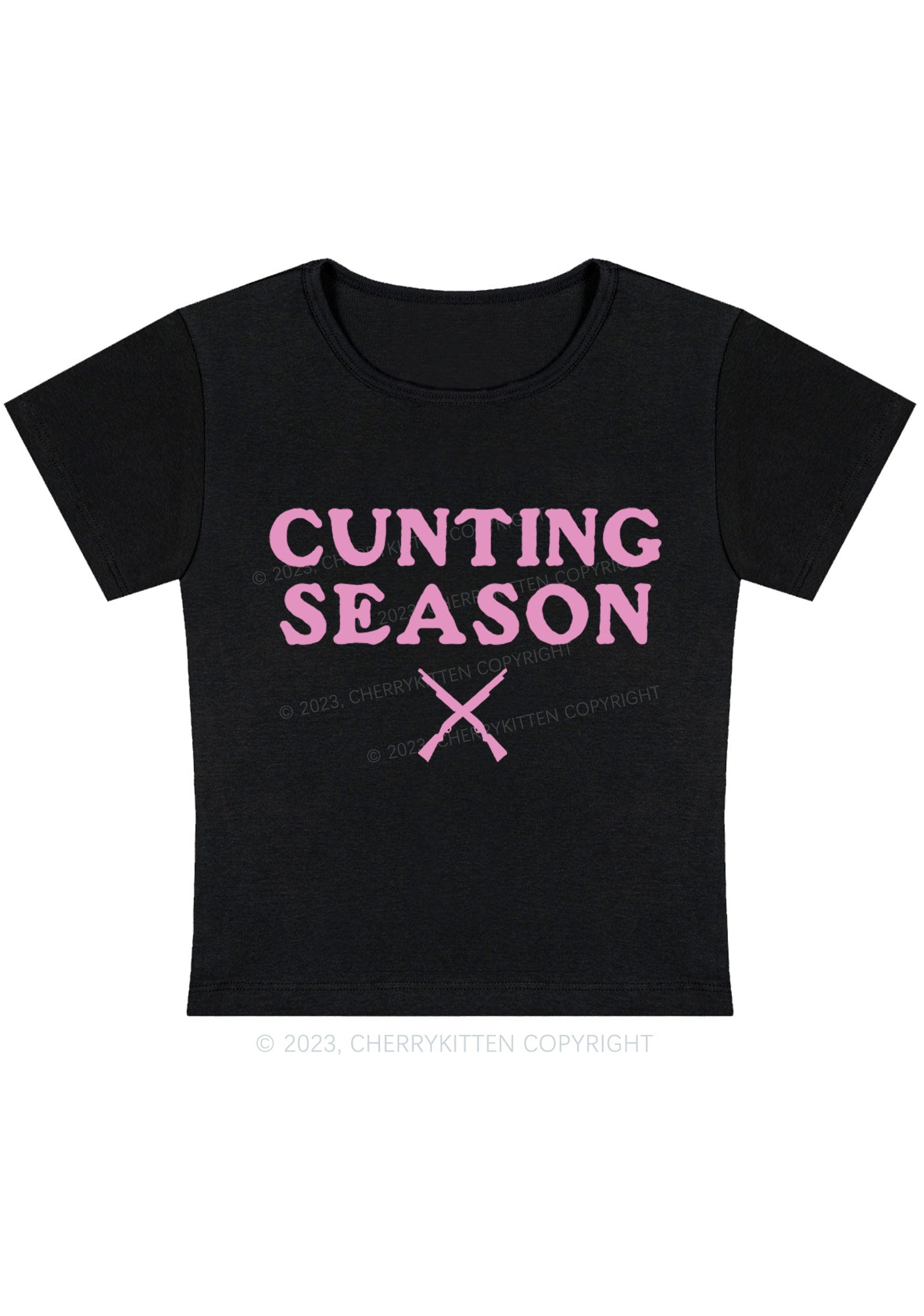 Cunting Season Y2K Baby Tee Cherrykitten