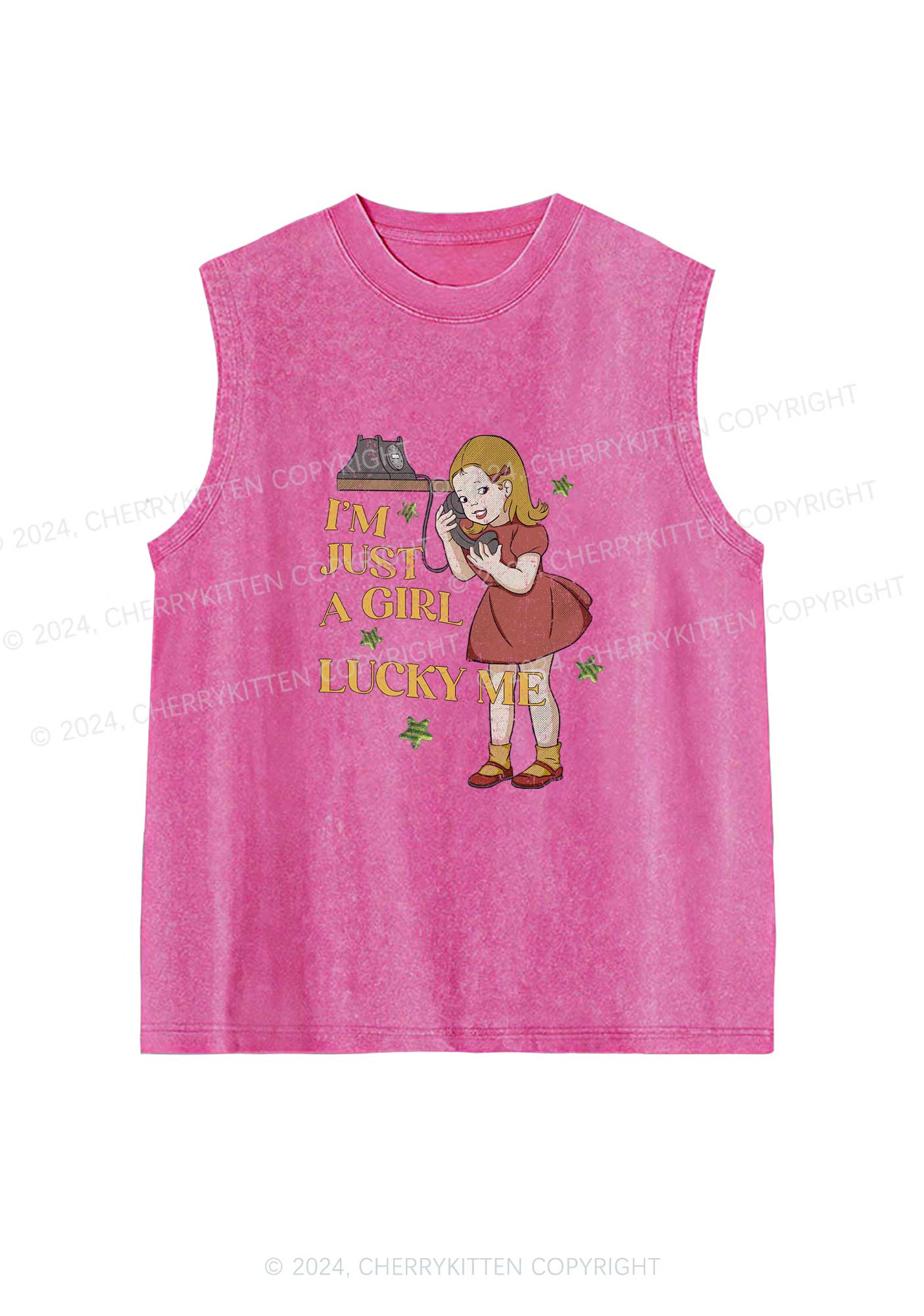 Lucky Me Y2K Washed Tank Cherrykitten
