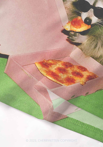 Shades Raccoon Pizza Y2K Mesh Cami Tank Cherrykitten