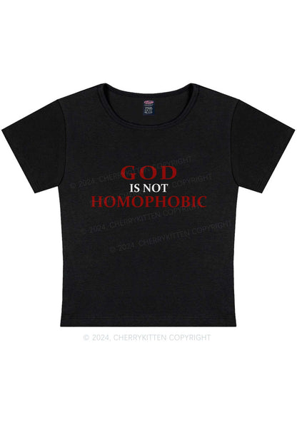 God Is Not Homophobic Y2K Baby Tee Cherrykitten