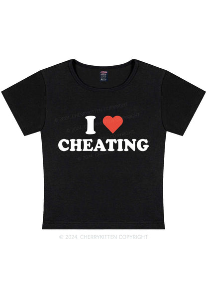 Curvy I Love Cheating Y2K Baby Tee Cherrykitten